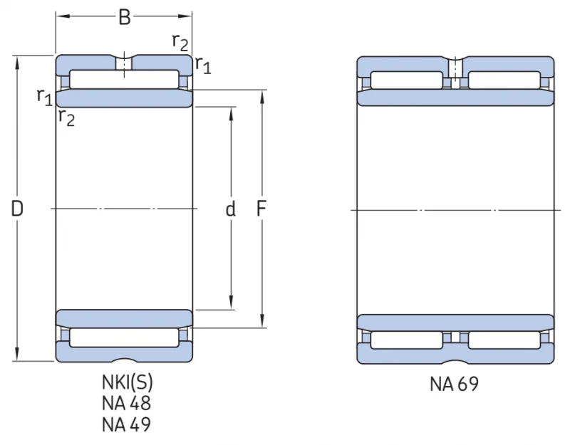 Игольчатый подшипник с сепаратором в сборе NKI95/36 SKF