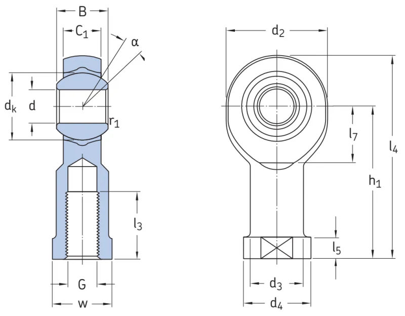 Необслуживаемый шарнирный наконечник с внутренней резьбой SILKB16F SKF