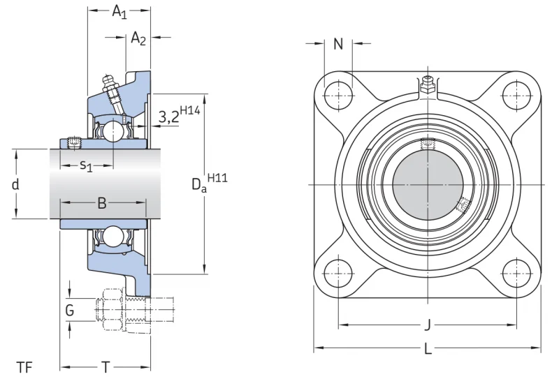 Фланцевый корпусный узел для комбайнов FYJ 3/4 TF SKF