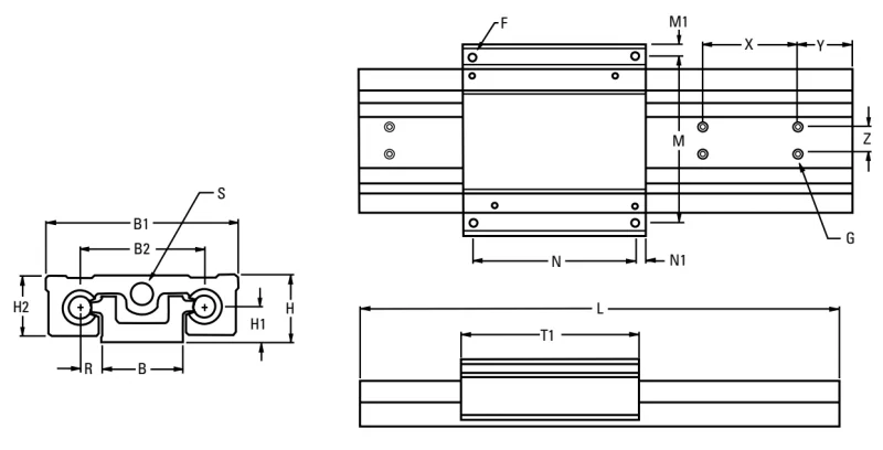 Линейные направляющие с торцевой опорой 2DA08OOB Thomson