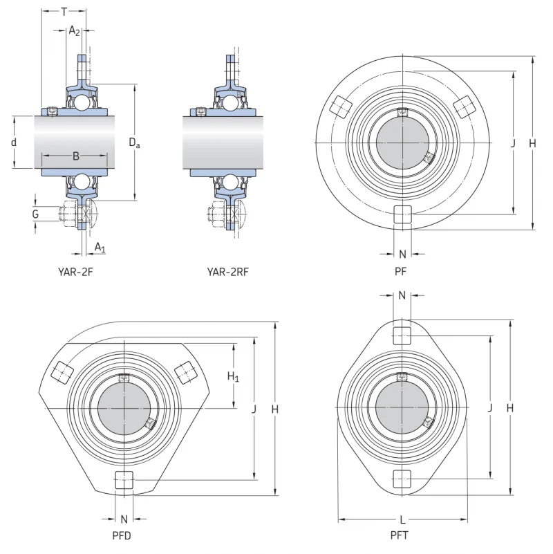Фланцевый корпусный узел для комбайнов PFT 1.1/2 TR SKF