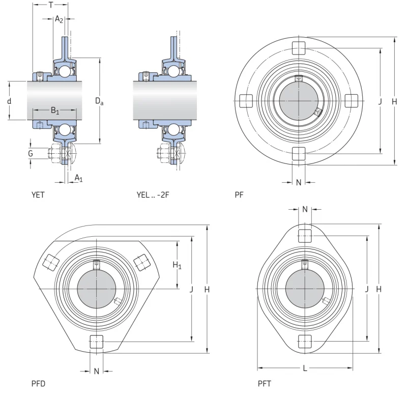 Фланцевый корпусный узел для комбайнов PFT20FM SKF