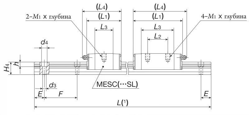 Шариковый подшипник линейного перемещения MESG 25 С1TCS2 IKO — изображение 2