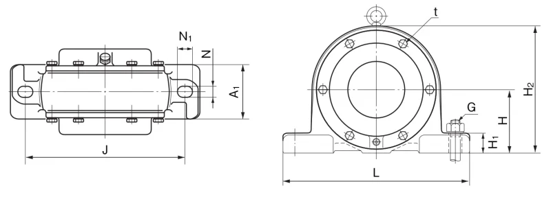 Подшипниковый узел цельного типа V120C50-0 Nachi