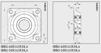 Разъемные корпуса IBBU-50X143X38,4-IA03 INA