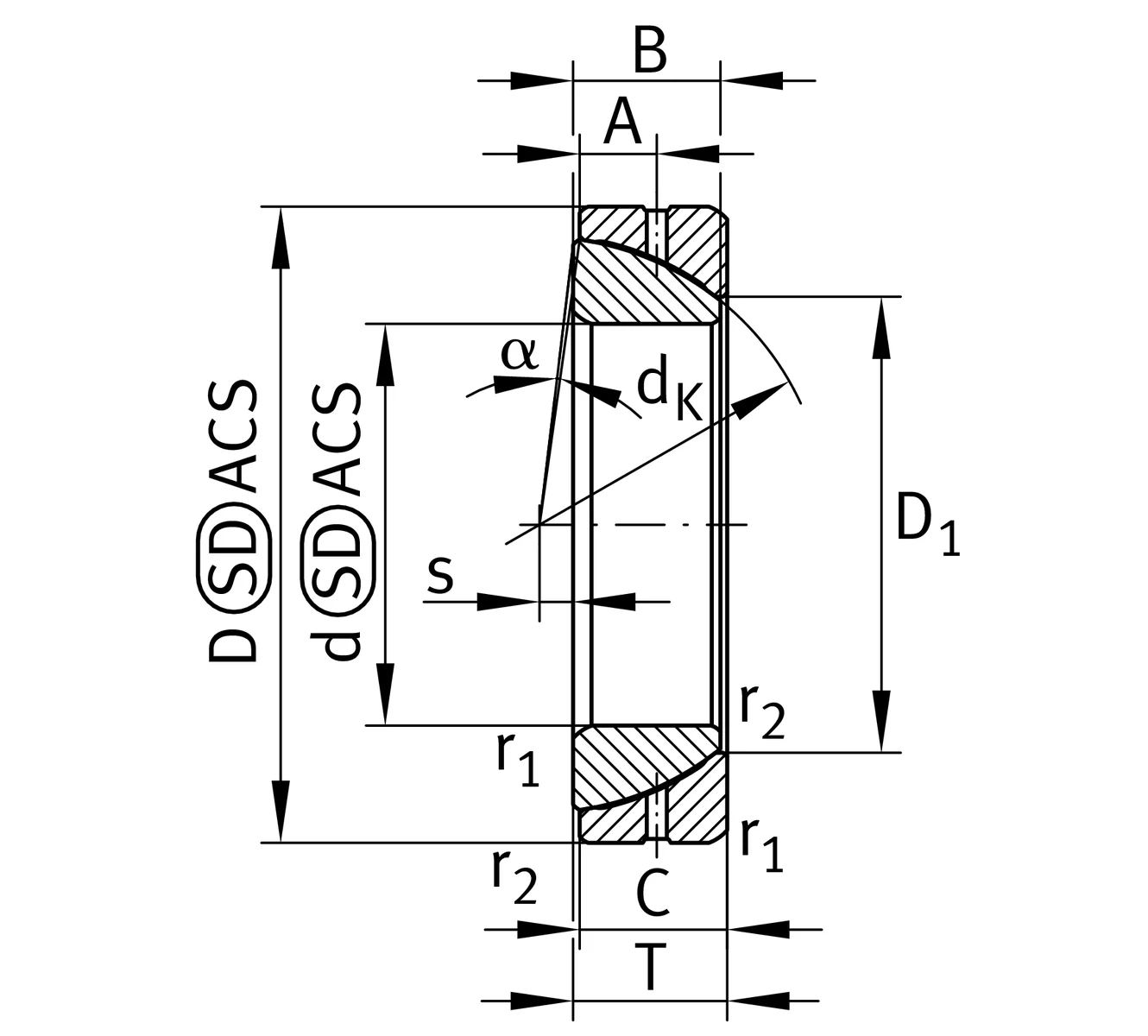 Сферический подшипник скольжения GE55-SX INA