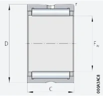 Игольчатый подшипник с сепаратором в сборе NK65/25-XL INA