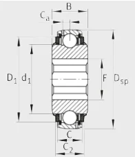 Шариковый радиальный подшипник GVK104-209-KTT-B INA