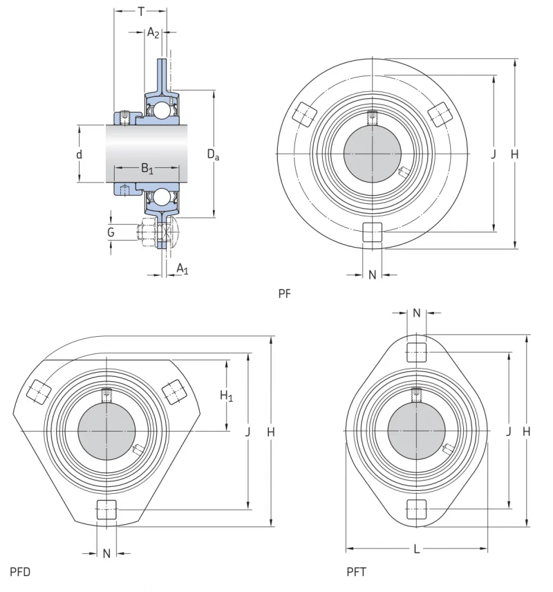 Фланцевый корпусный узел для комбайнов PFT1.FM SKF